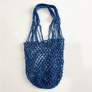 Crochet Knitted Bag Blue Color Mesh Bag NWOT